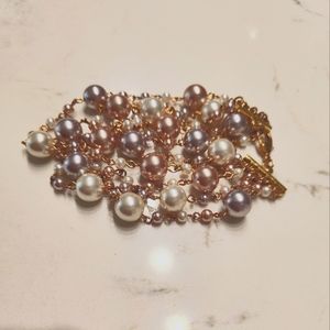 Faux Satin Pearl Bracelet